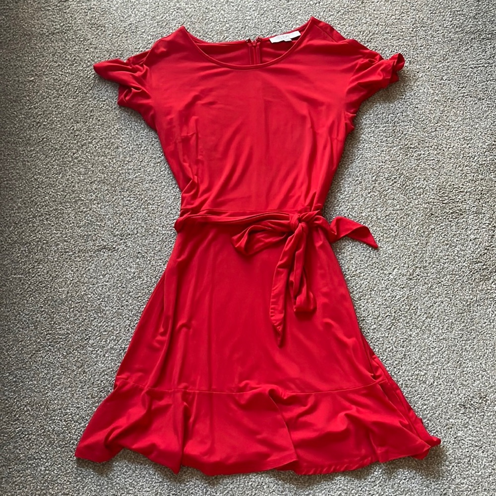 Loft Red Ruffle Dress 2